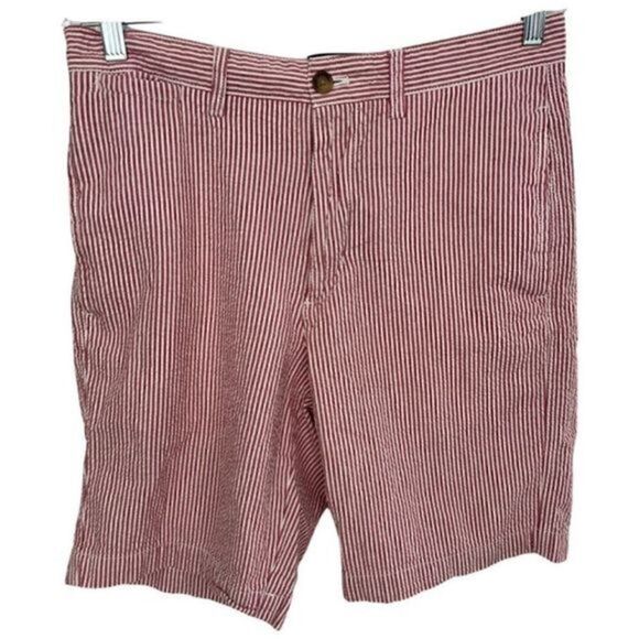 Chaps Red and White Seersucker Shorts. Flat front. Size 30 - Picture 1 of 7